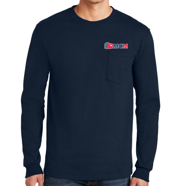Gildan® Ultra Cotton® 100% US Cotton Long Sleeve T-Shirt with Pocket Thumbnail